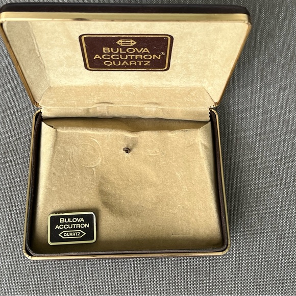 VTG Bulova Accutron Quartz Empty Watch Box Brown 5.6"x4.5"x1.2" - Picture 11 of 11